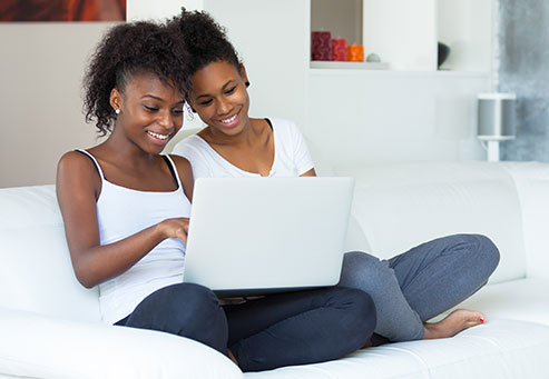 Young Ladies Taking Online Training
